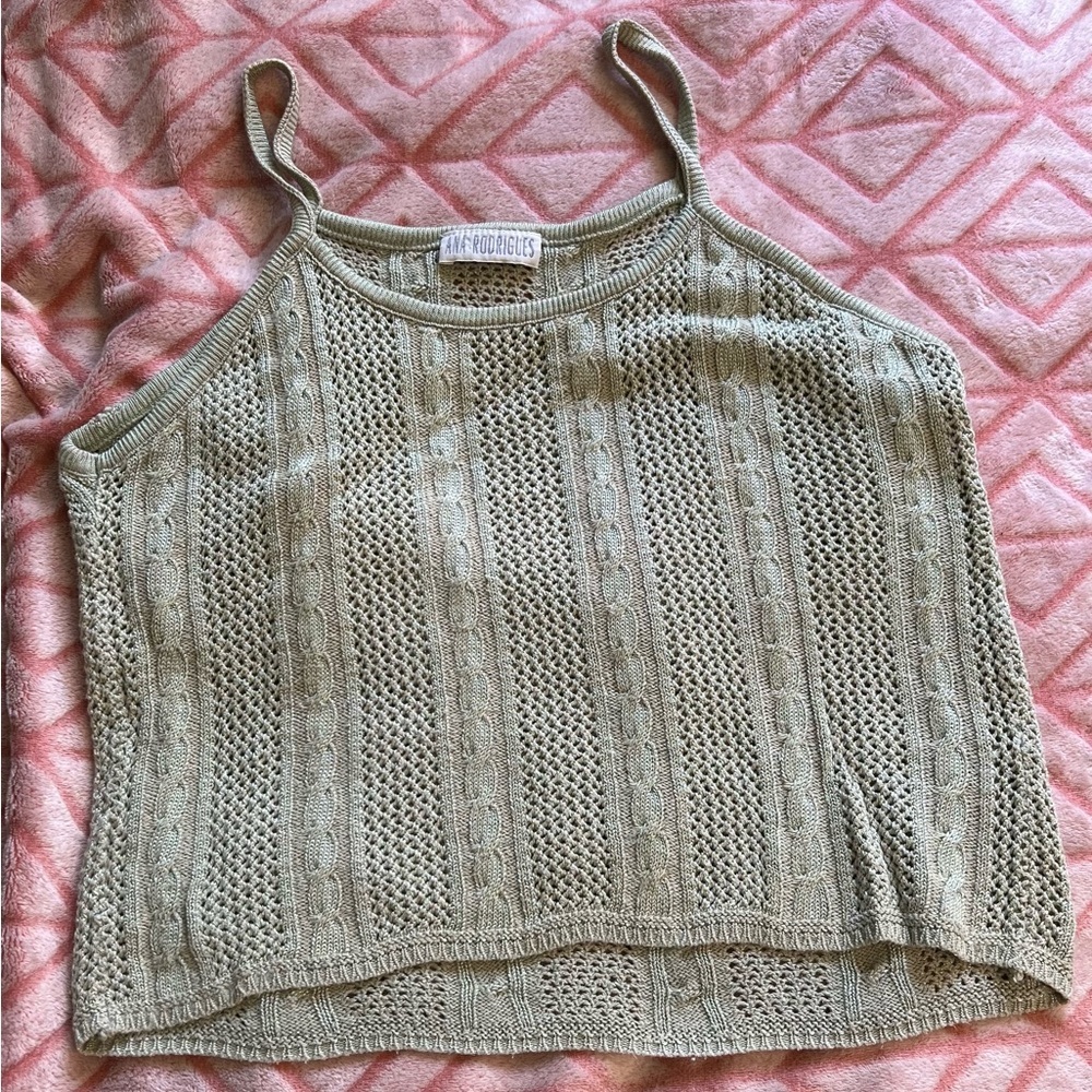 #248 Green knit top